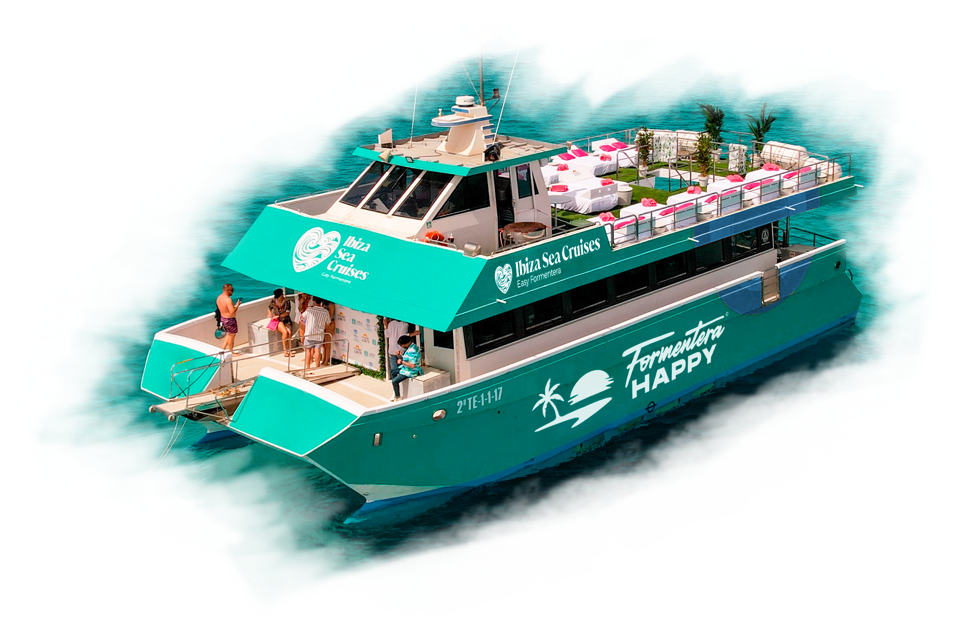 Barco de la excursión Ibiza Formentera - Formentera Happy